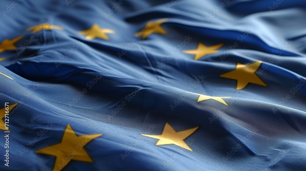 Obraz na płótnie Silk Union Flag of Europe w salonie