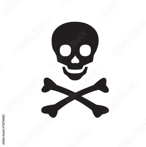 Old style danger sign with skull and crossbones on white background. Rusty. Warning. Attention. Danger. Danger. Worn.