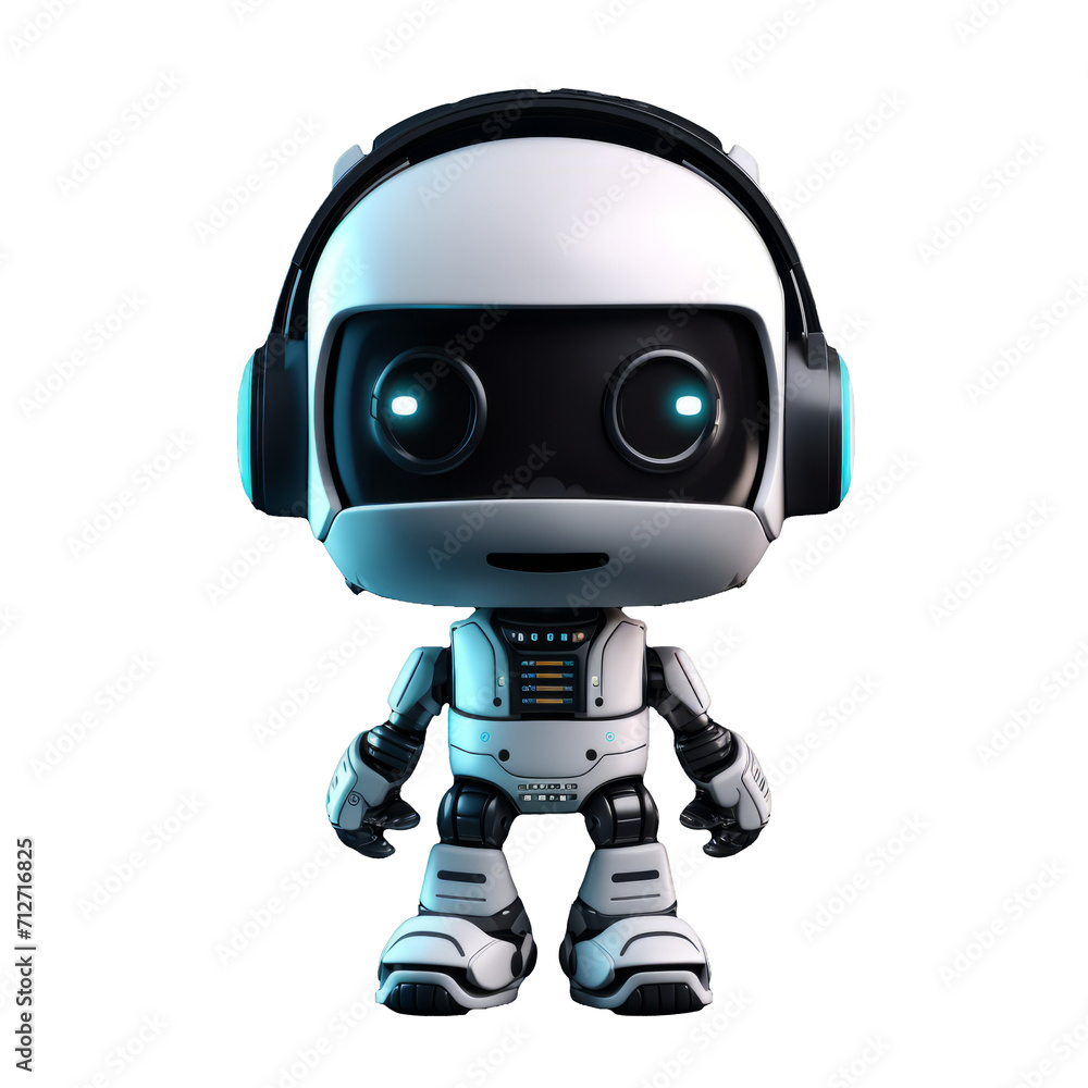Charming Cartoon Robot Illustration on Transparent Background - Charming Cartoon Robot Illustration on Transparent Background -