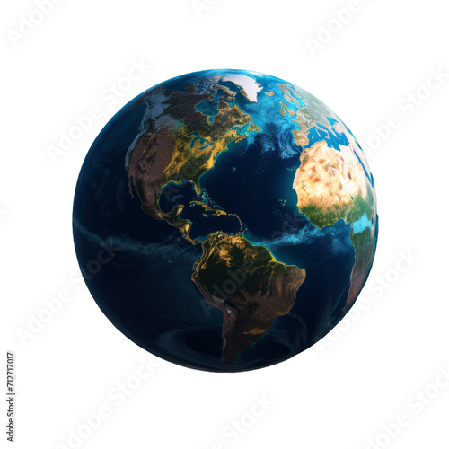 World Globe Isolated on Transparent Background - High-Resolution Digital Illustration