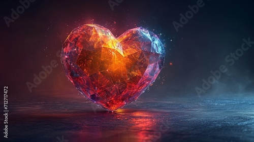 A beautiful image of a heart on a colorful background