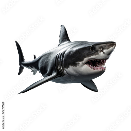 Full Body Shark Isolated on Transparent Background - High Resolution Image