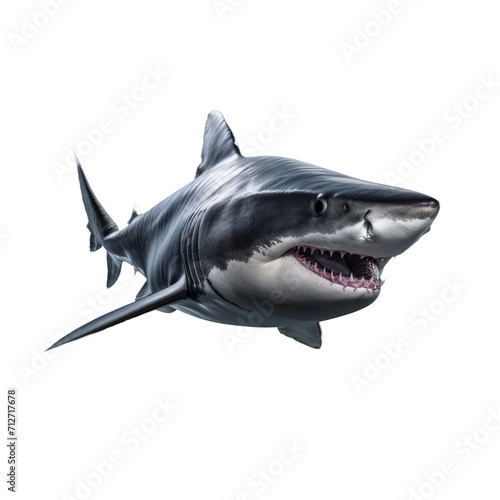 Full Body Shark Isolated on Transparent Background - High-Resolution Image