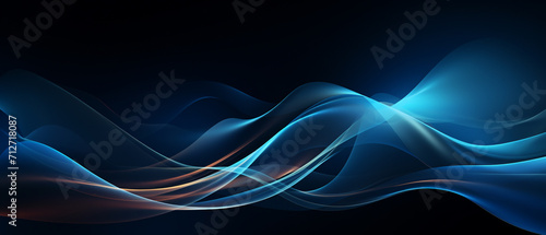 Abstract ultrawide background with gradient dark blue azure beige yellow waves in pastel colors. Perfect for design, banner, wallpaper, template, art, creative projects, desktop. The aspect ratio 21:9