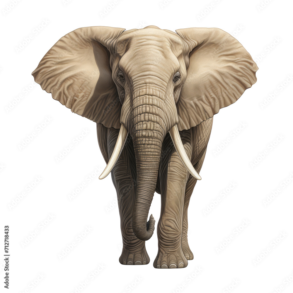 Lifelike Elephant Graphic with Transparent Background for Versatile Design Use