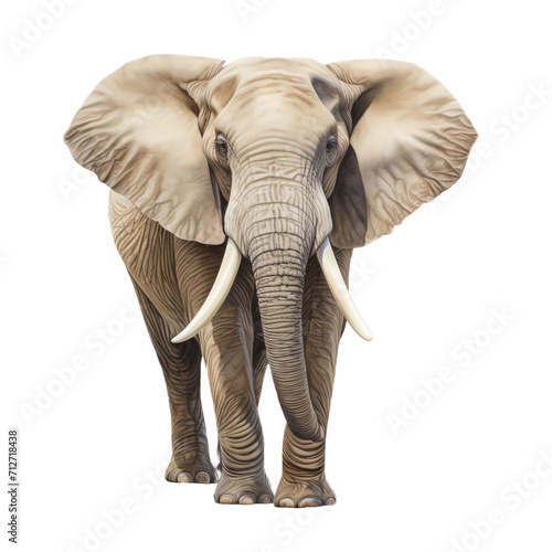 Lifelike Elephant Isolated on Transparent Background - Digital Illustration