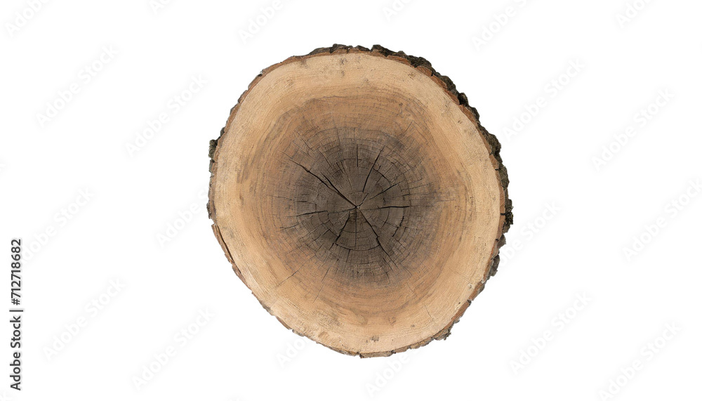 Cross section of tree trunk with annual rings, isolated on transparent background Cross section of tree trunk with annual rings, isolated on transparent background