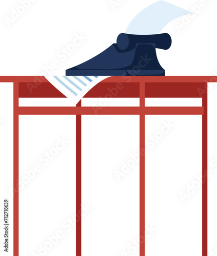 Flat design old-fashioned printing press with paper sheet. Vintage print machine vector illustration. Printing, press, journalism, retro equipment concept.