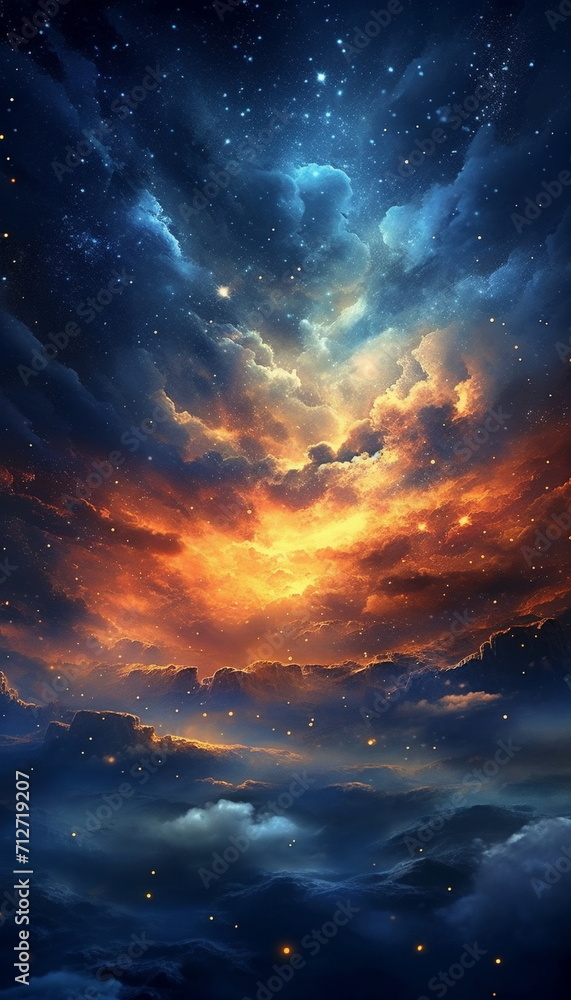 Naklejka premium alien landscape sky, space