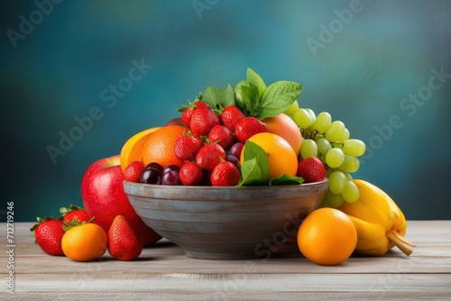 Bowl Filled With Assorted Fresh Fruit - Healthy and Colorful Snack for All