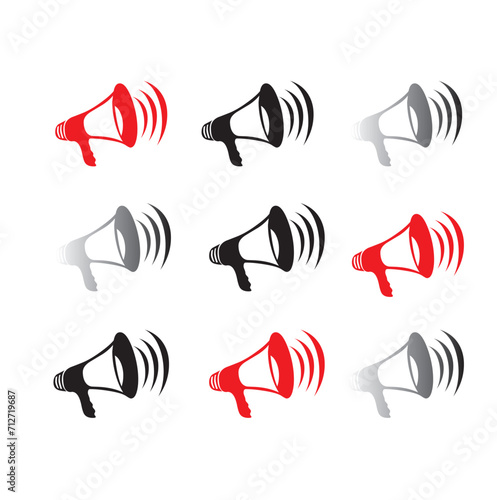Megafon and Blog. Grey , red, black background
