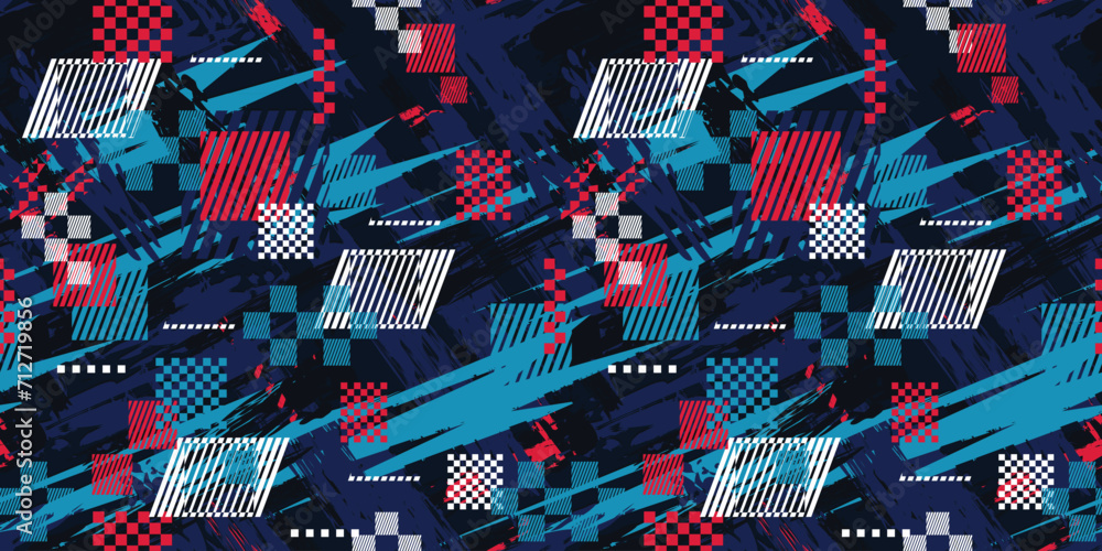 Urban Pattern Disoriented Abstract seamless grunge urban pattern for sport clothes. Chaotic shape ...