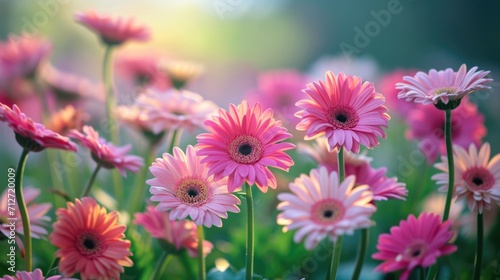 gerbera daisies  forming a stunning and cheerful floral background generative ai