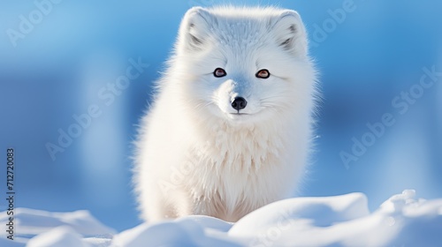 Captivating white arctic fox portrait in natural habitat   stunning wildlife photography © Eva