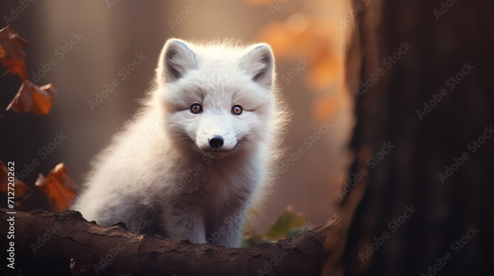 Stunning wildlife photography of a majestic white arctic fox in its natural habitat