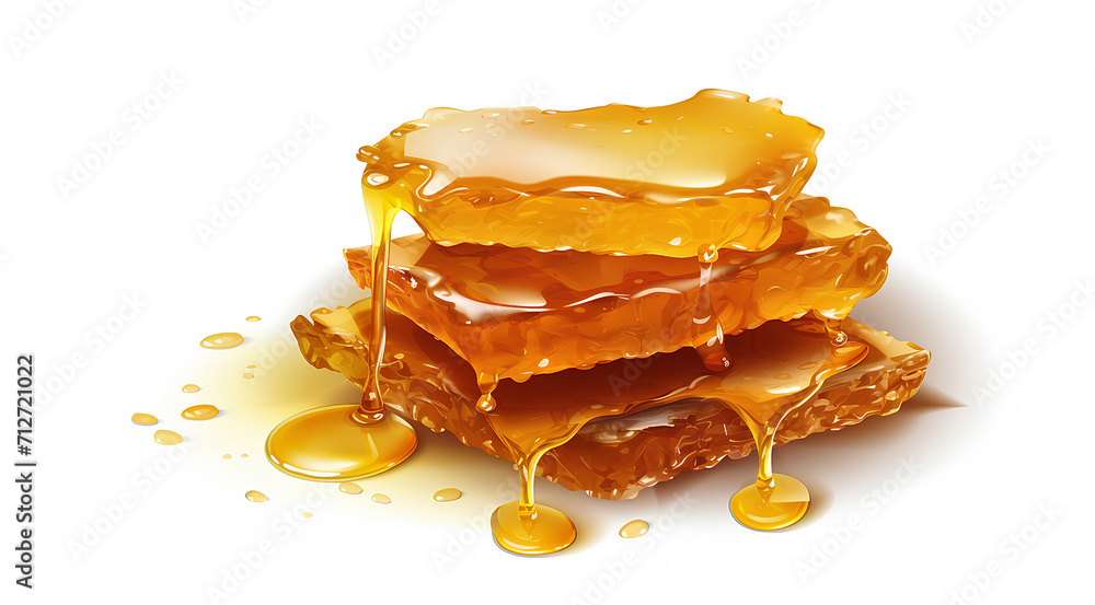 Stack of honeycombs with liquid honey, isolated on white background. Stack of honeycombs with liquid honey, isolated on white background.