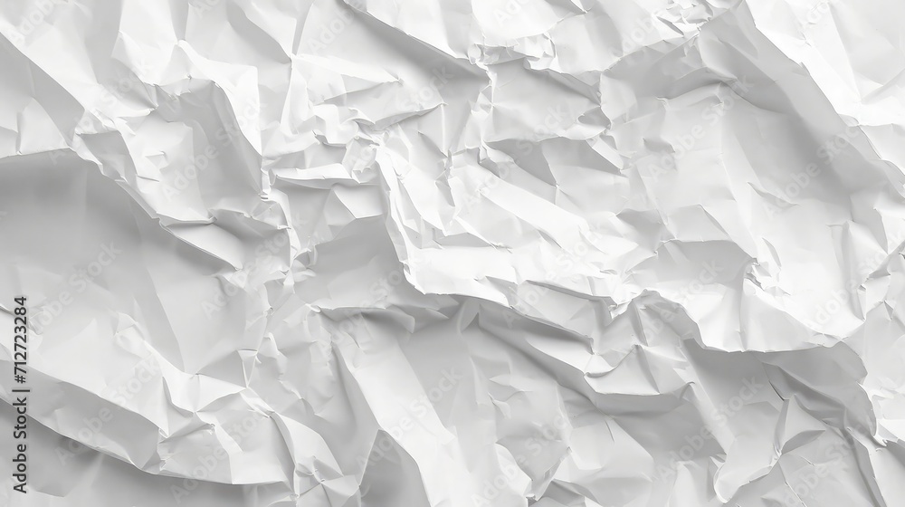 Fototapeta premium White Paper Texture background. Crumpled white paper abstract shape background with space paper for text