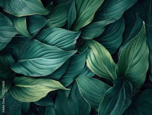 leaves of Spathiphyllum cannifolium  abstract green texture  nature background  tropical leaf