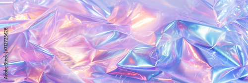 Abstract holographic background in pastel light purple and light blue colors. Banner image.