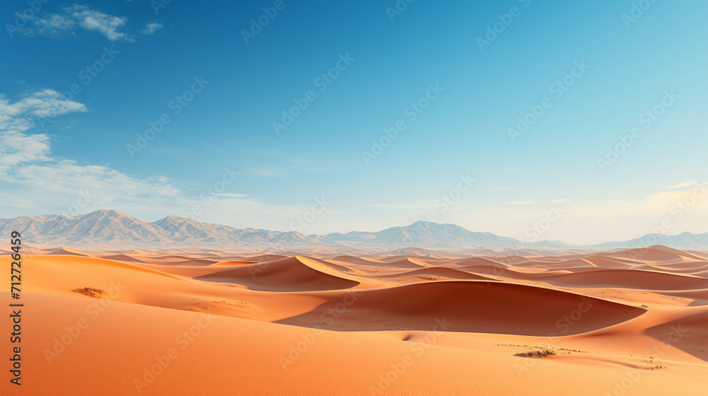 Scenic view of desert against clear sky , Generate AI