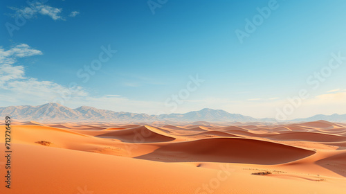 Scenic view of desert against clear sky , Generate AI