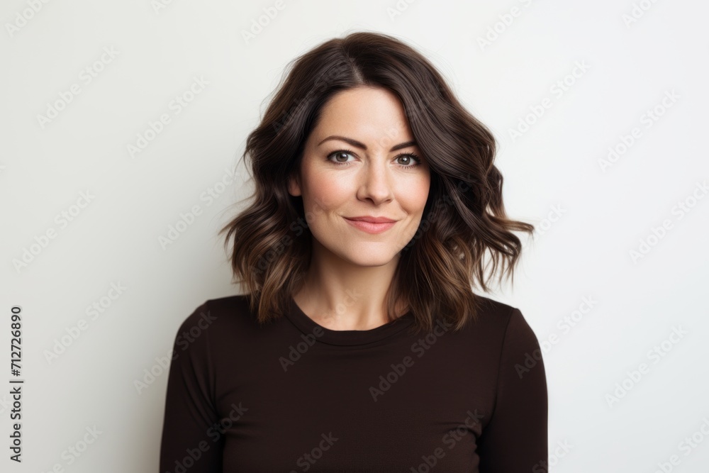Portrait of a beautiful young woman smiling and looking at camera. Portrait of a beautiful young woman smiling and looking at camera.