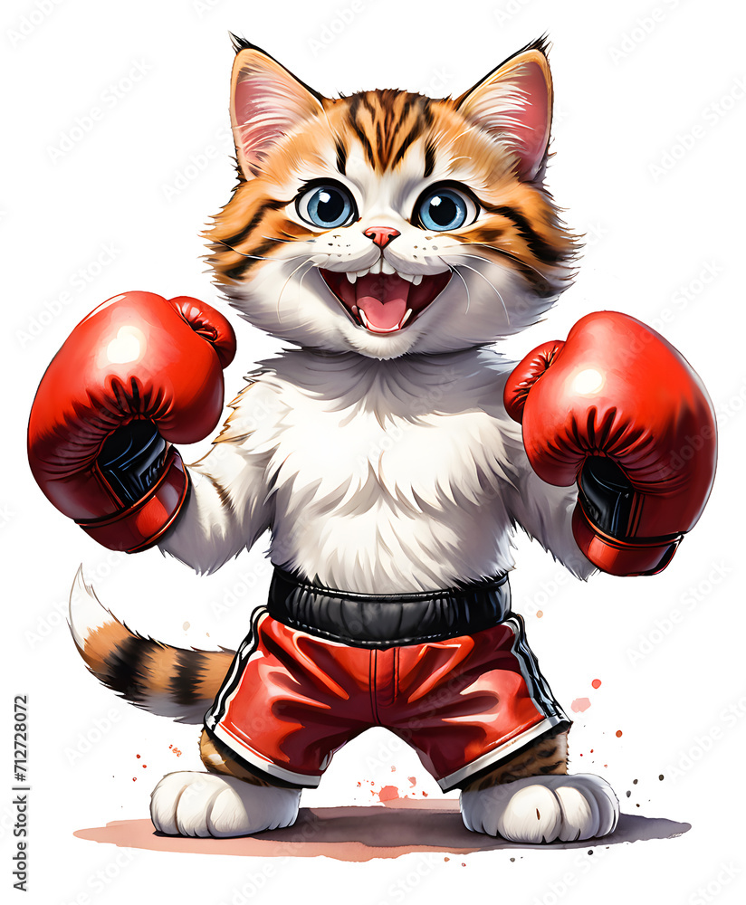 Illustration of a boxer cat