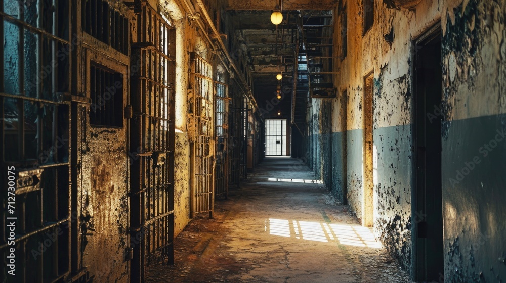 Interior of an old abandoned prison