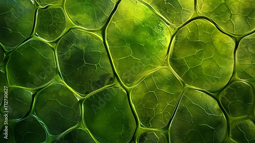green plant cells abstract science background photo