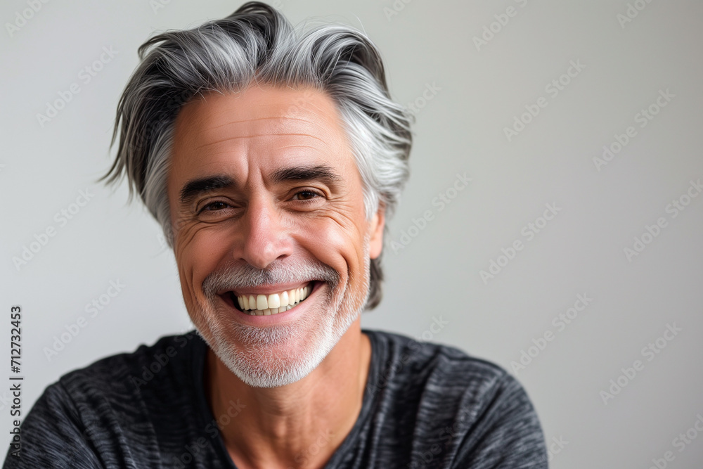 male older man and grey hair wearing a grey shirt male older man and grey hair wearing a grey shirt