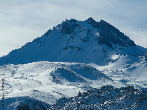 Mount Erciyes Ski Resort Drone Photo in the Winter Season  Erciyes Mountain Hacilar  Kayseri Turkiye  Turkey 