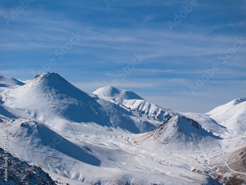 Mount Erciyes Ski Resort Drone Photo in the Winter Season, Erciyes Mountain Hacilar, Kayseri Turkiye (Turkey)