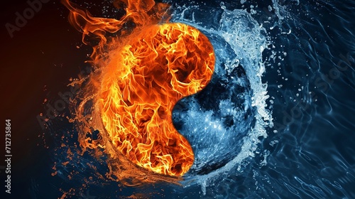Yin-Yang Symbol of Fire and Water