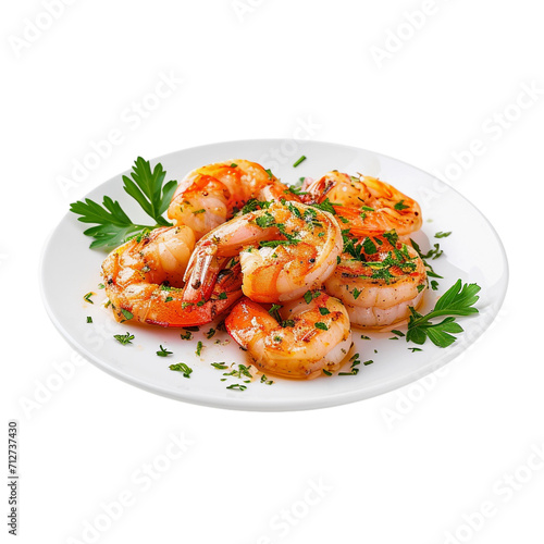 grilled shrimps isolated on transparent background