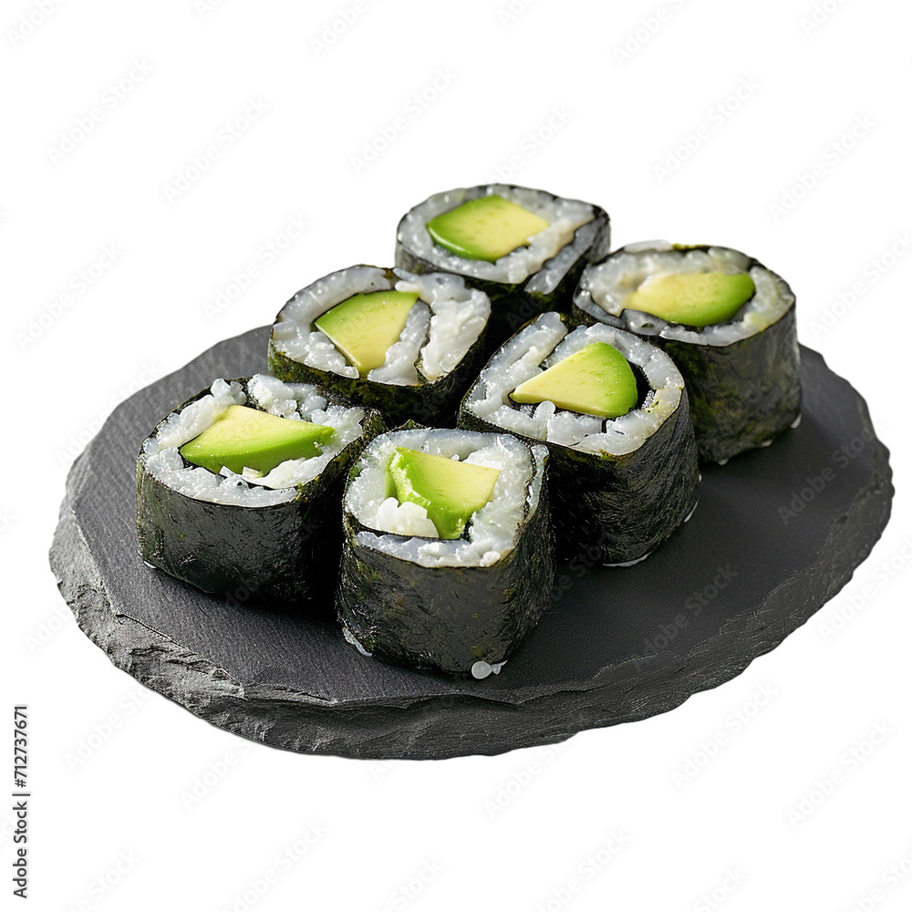 avocado maki suhsi isolated on transparent background avocado maki suhsi isolated on transparent background