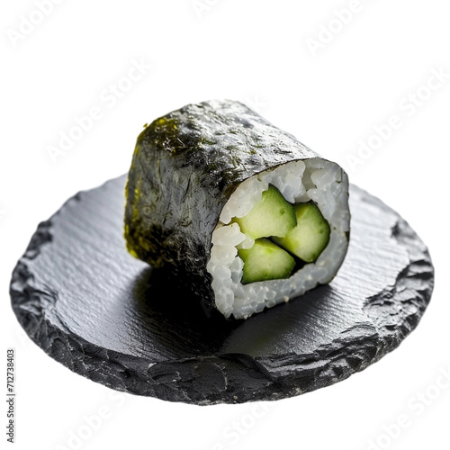 cucumber maki suhsi isolated on transparent background photo