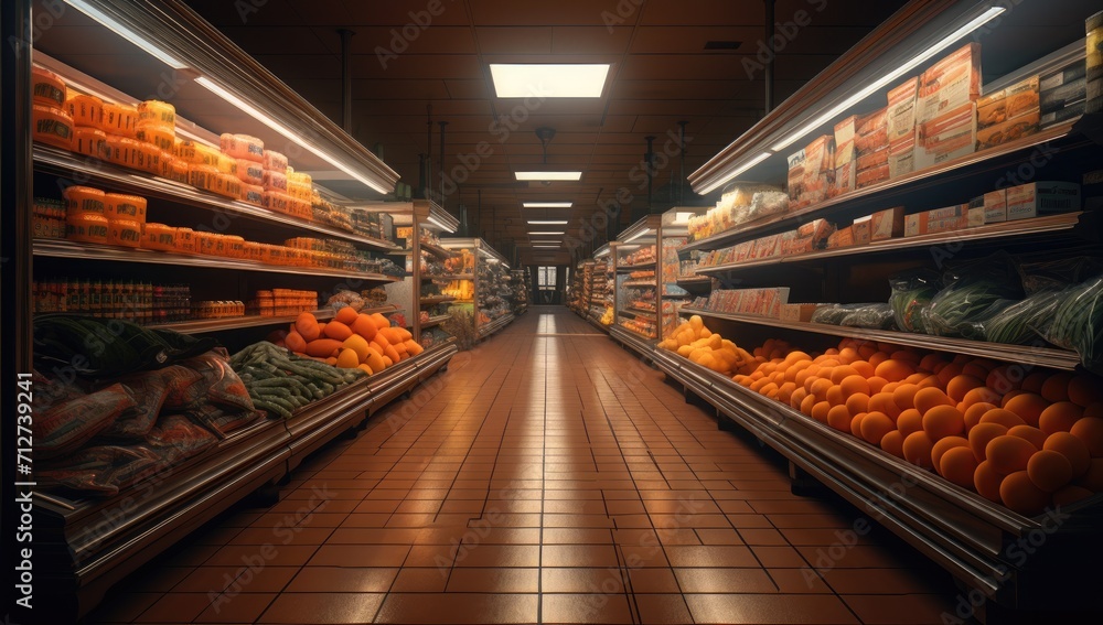 supermarkets with endless rows of food