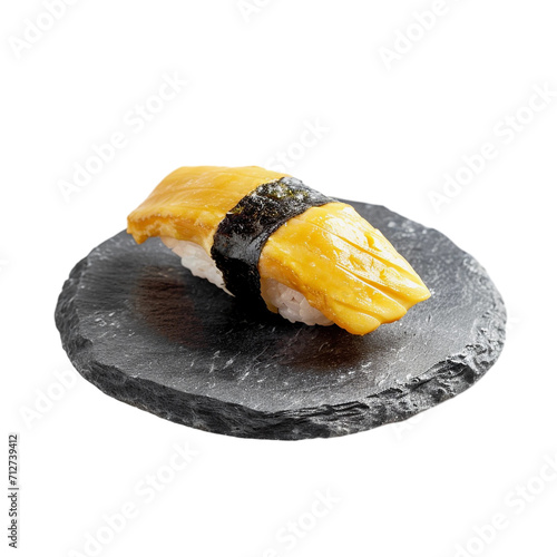 egg nigiri suhsi isolated on transparent background photo