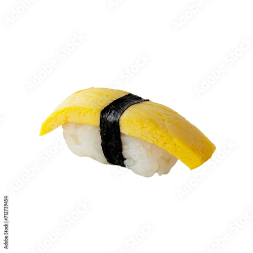 egg nigiri suhsi isolated on transparent background photo