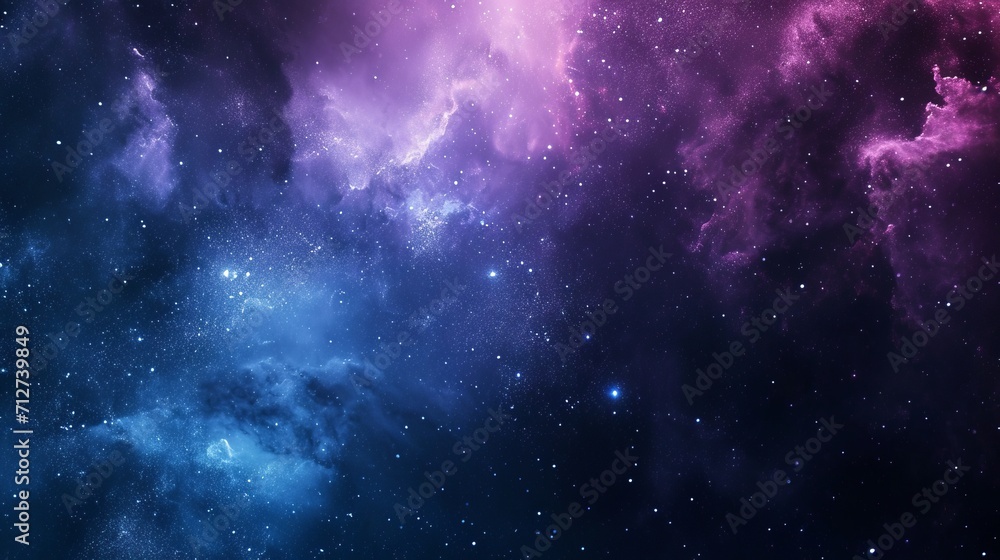 Glimmering Cosmic Expanse, A Purple and Blue