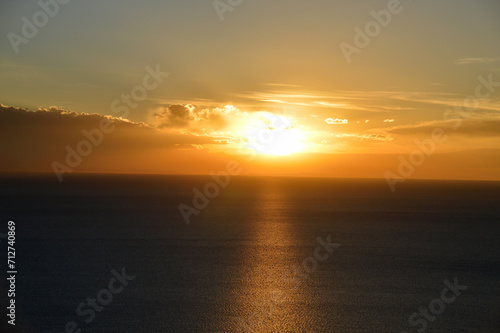 sun setting on lake titicaca