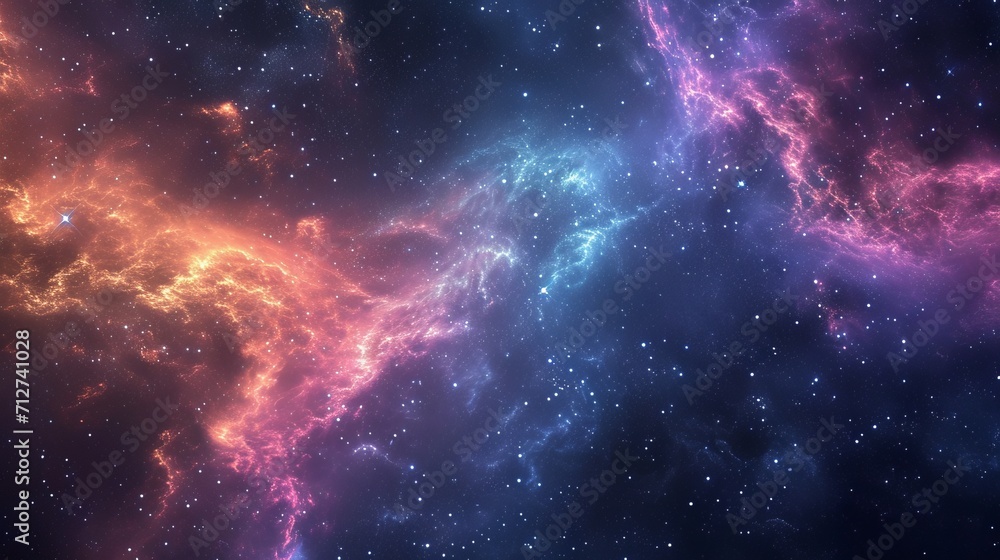 Vibrant Celestial Scene Filled With Stars and Vibrant Celestial Scene Filled With Stars and