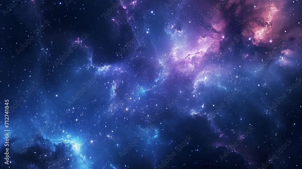 Fototapeta premium Blue and Purple Space Filled With Stars