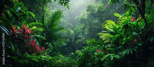 The lush foliage of forests, trees, and flowers supports ecosystems and helps regulate climate by preserving biodiversity and sequestering carbon. photo
