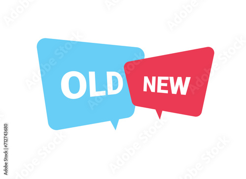 Bright Speech Bubbles Indicating a Transition From Old to New. Vector Illustration.