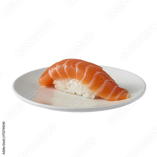 salmon nigiri sushi isolated on transparent background
