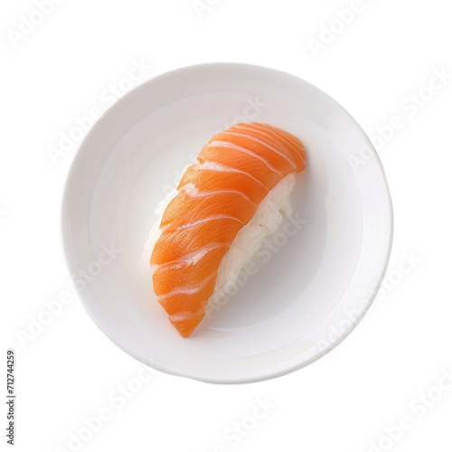 salmon nigiri sushi isolated on transparent background