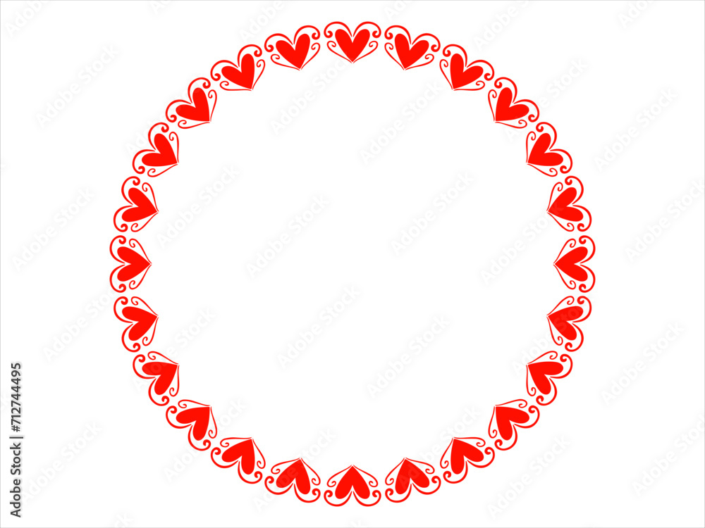 Obraz premium Valentine Heart Frame Background Illustration 
