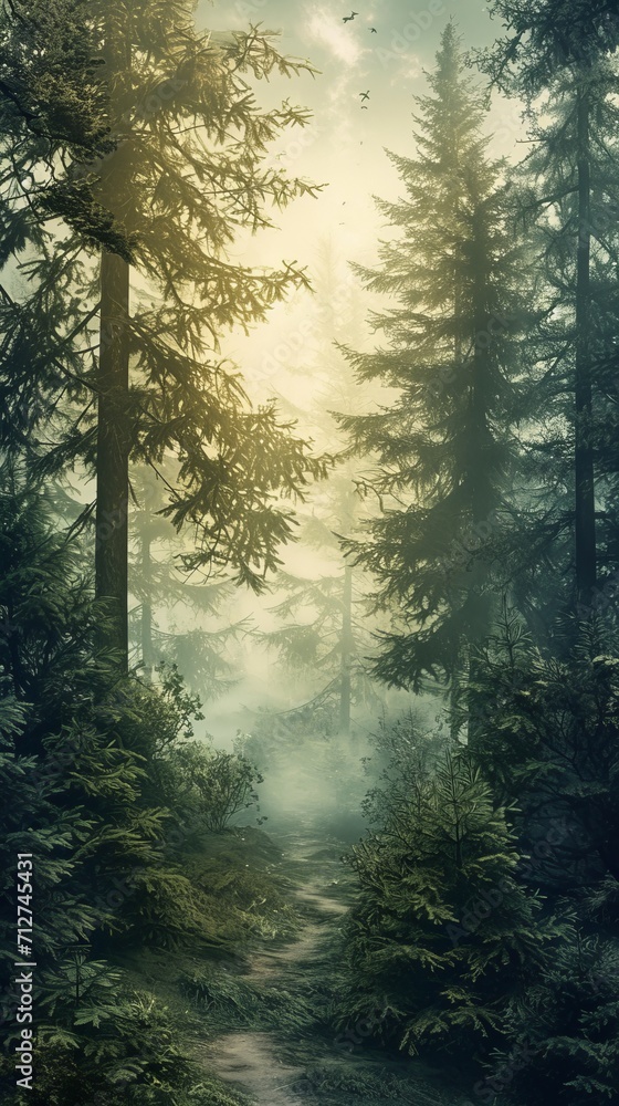 Winding Path Cutting Through a Dense Forest Winding Path Cutting Through a Dense Forest