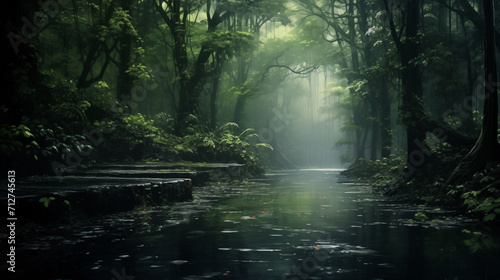 Misty Rainforest Waterway